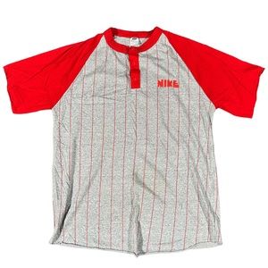 Vintage Nike 1980s Sportswear Tee Shirt Orange Swoosh Mens Short Sleeve Made USA